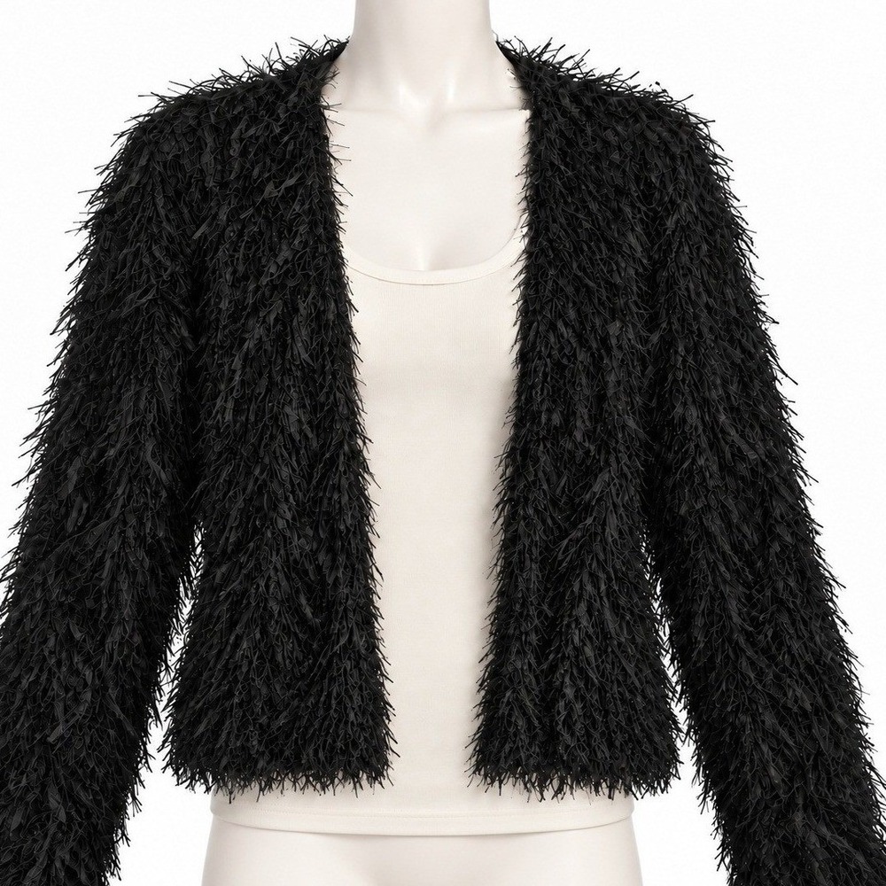 Whimsigoth Witchy Goblincore Feather Knit Texture Women's 4 Cardigan Halloween